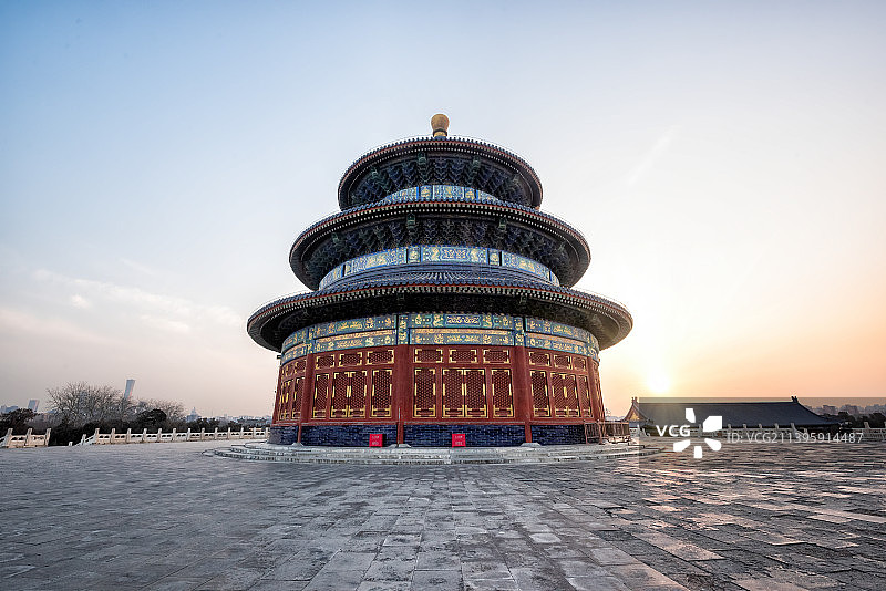天坛祈年殿清晨近景图片素材