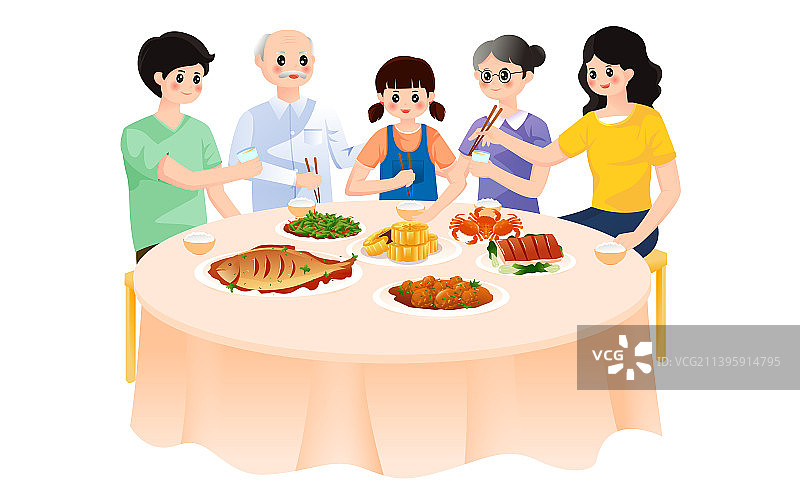 家人团圆聚餐图片素材