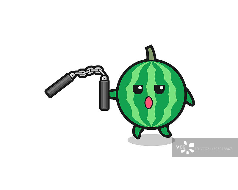 使用双截棍的西瓜卡通图片素材