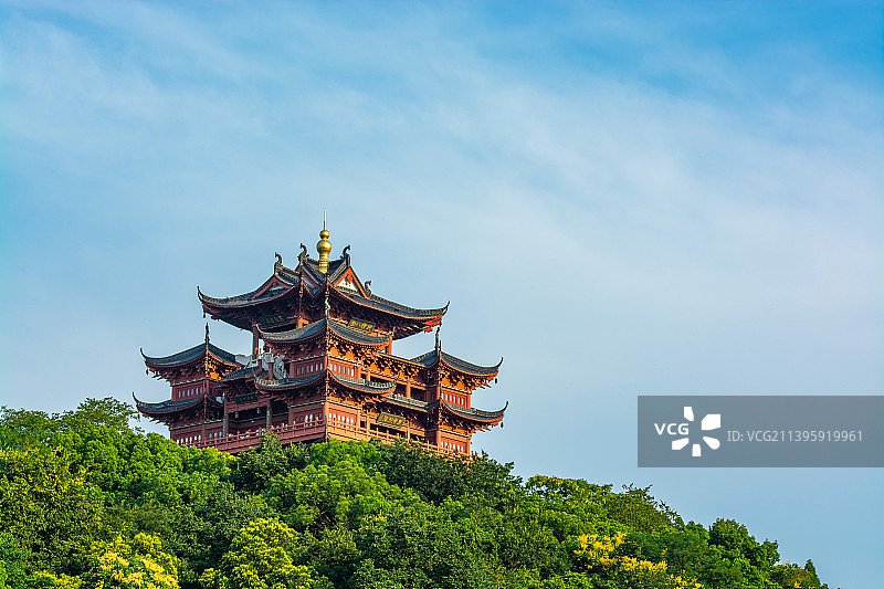 城隍阁 杭州吴山 地标古建筑 吴山天风 标志性景点图片素材
