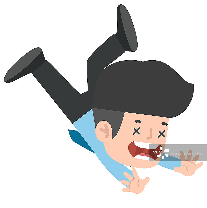 商人跌倒在留白处图片素材