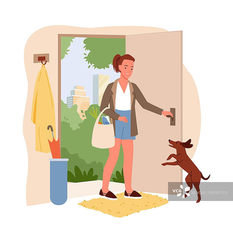 下班回家的女人图片素材