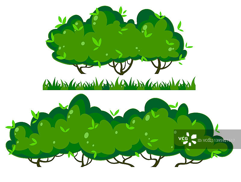 卡通长绿灌木丛素材图片素材