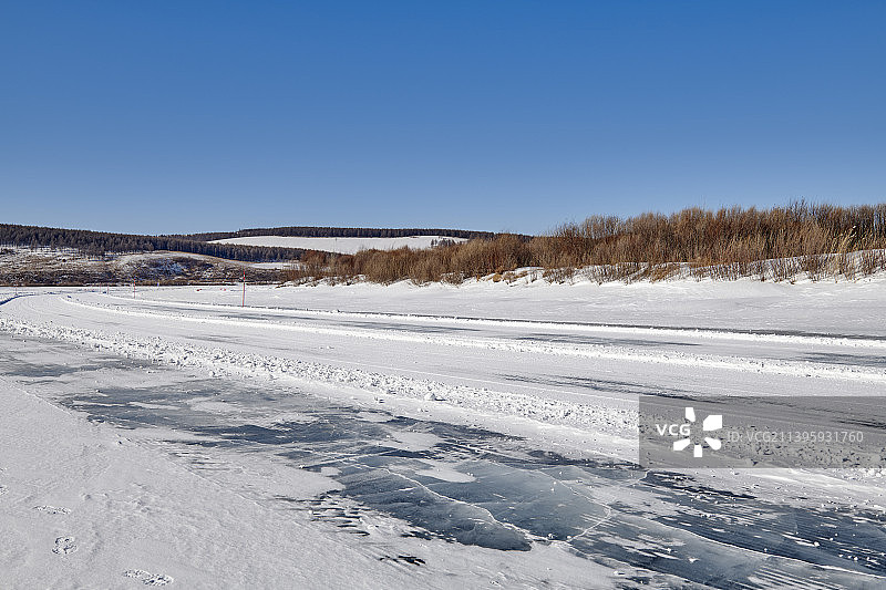 冰雪道路冰面车道图片素材