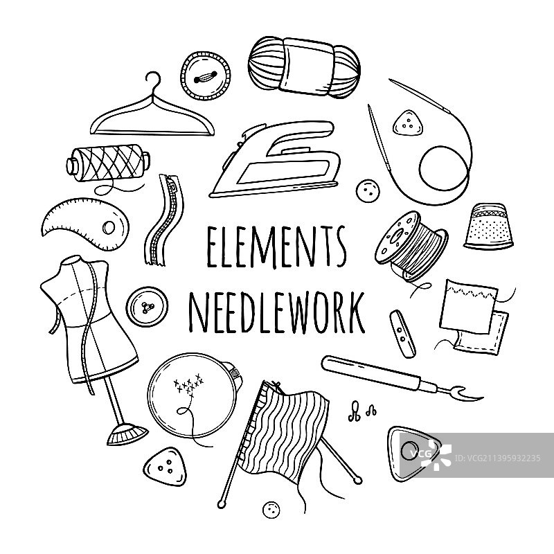 刺绣缝纫针织黑色合集图片素材