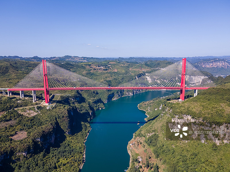 贵州鸭池河大桥航拍照片图片素材
