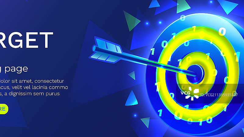 目标数字落地页banner商业3D图片素材