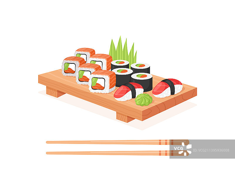 日式亚洲寿司卷图片素材