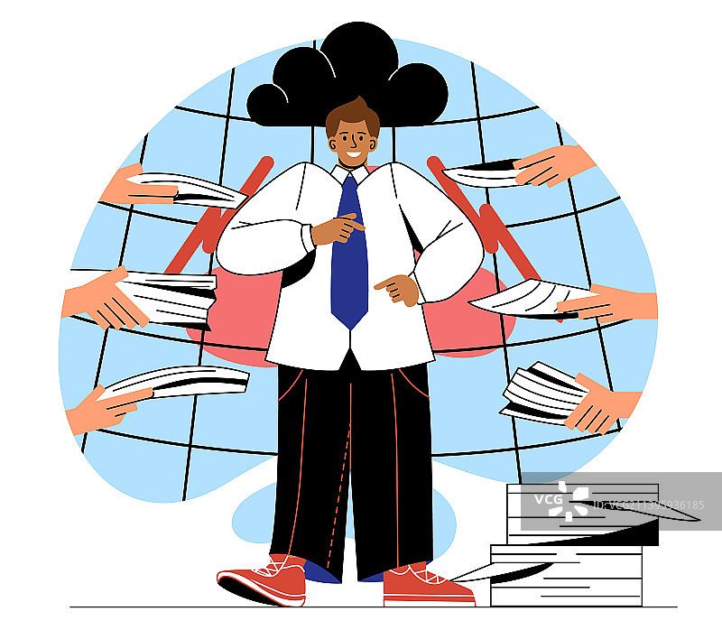 在办公室工作的职员或经理图片素材