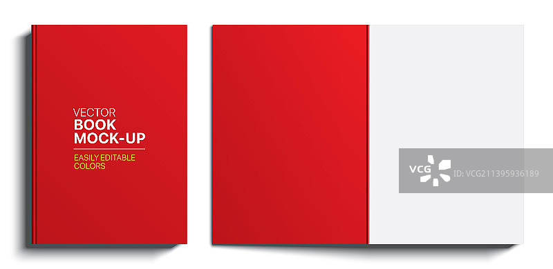 红色书本封面逼真模型（闭合）图片素材