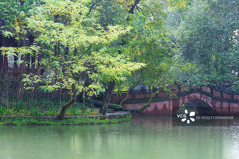 成都崇州罨画池园林风景图片素材