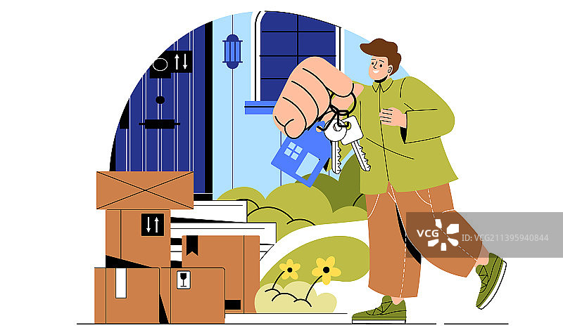 搬入新家概念图片素材