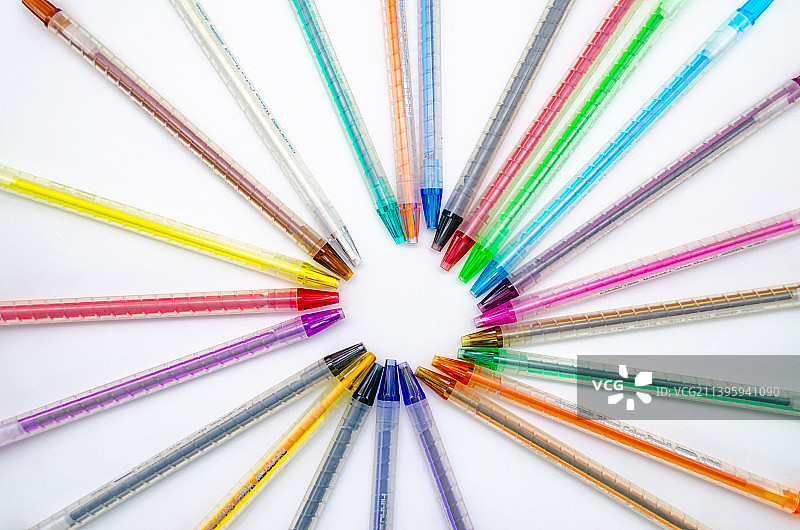 中国办公用品，彩色的画笔造型，影棚拍摄室内无人图像摄影图片素材