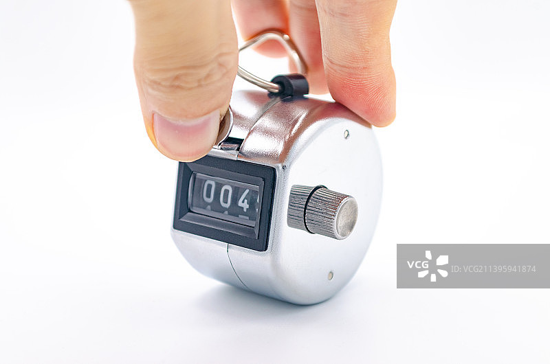 中国办公用品，金属质感的手动计数器，室内无人图像摄影图片素材