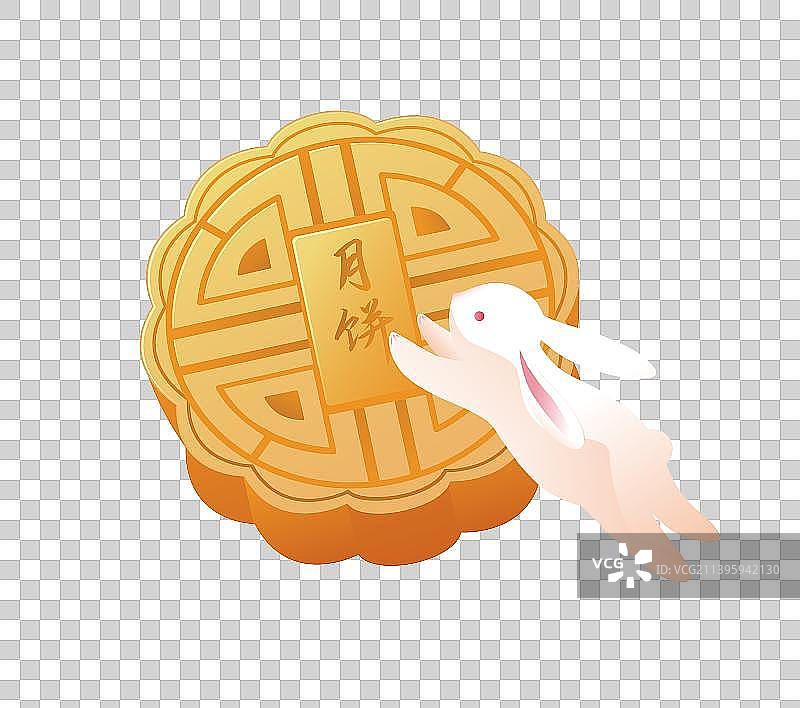 中秋节月饼玉兔插画图片素材