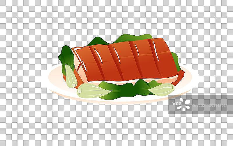 家常菜东坡肉美食插画图片素材