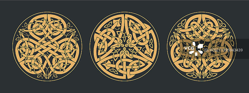 凯尔特圆形结民族装饰图案合集图片素材