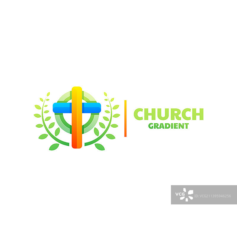 教堂彩色标志设计图片素材