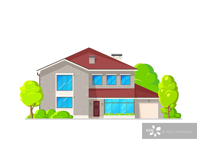 现代双层房屋建筑外观图片素材