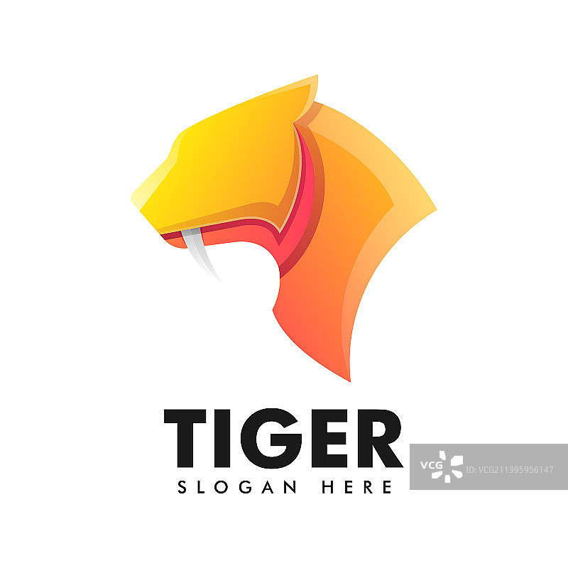 渐变彩色风格老虎logo图片素材