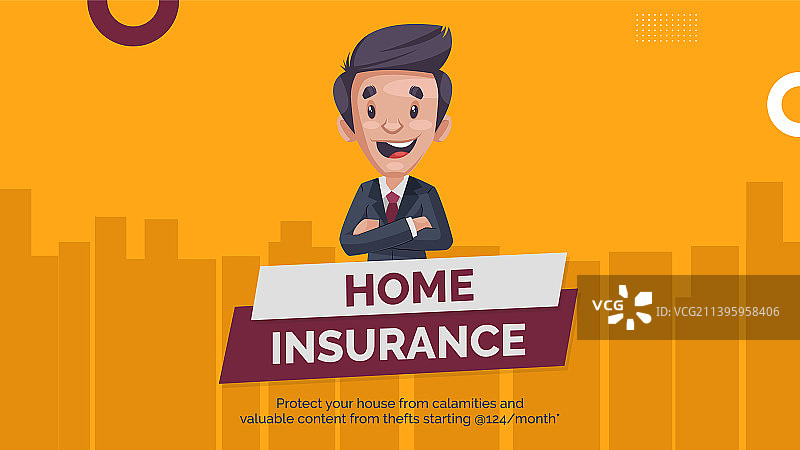 房屋保险横向banner设计图片素材
