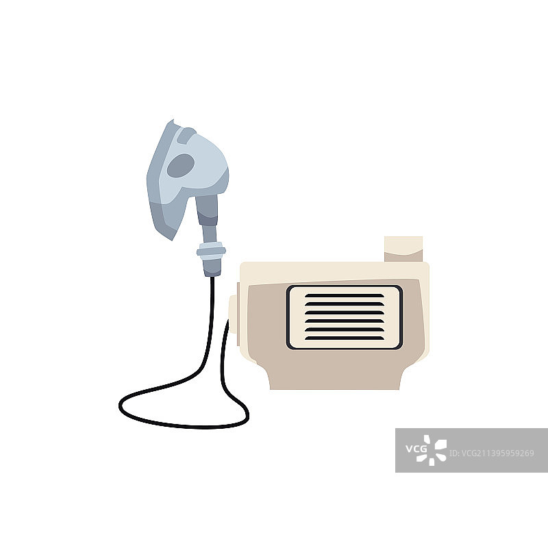 用于扁平化治疗的带面部氧气面罩的雾化器图片素材