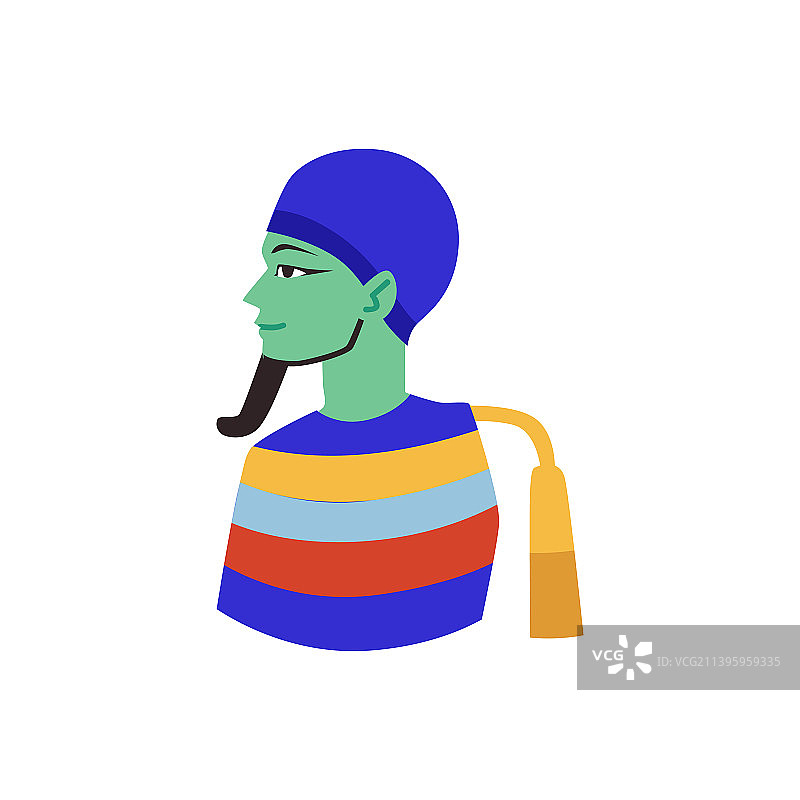 扁平风格的埃及神祇Ptah特写图片素材