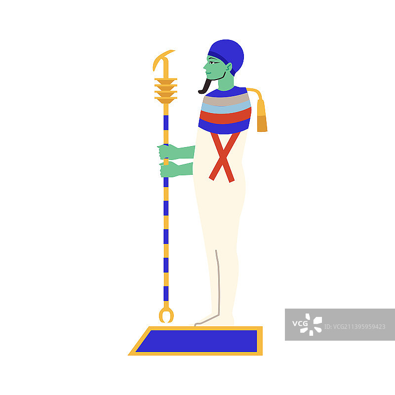 带有权杖的埃及古代普塔神图片素材