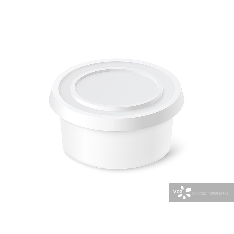 带盖的逼真奶油奶酪容器3D模型图片素材