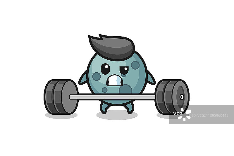卡通小行星举重哑铃图片素材