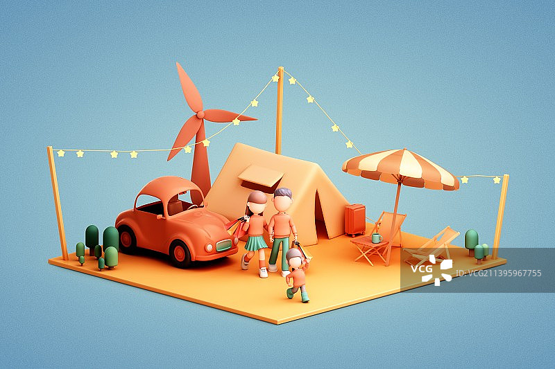 3D渲染的卡通人物图片素材