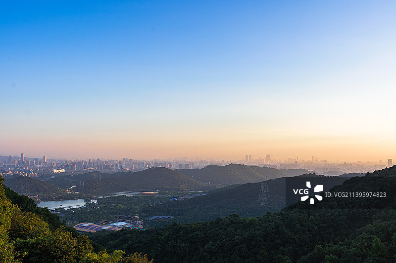 杭州滨江萧山区城市天际线全景图片素材