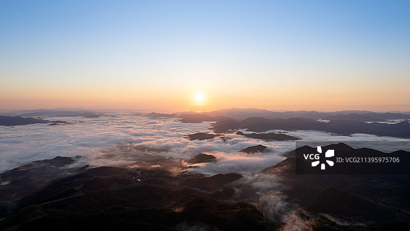 括苍山日出云海图片素材