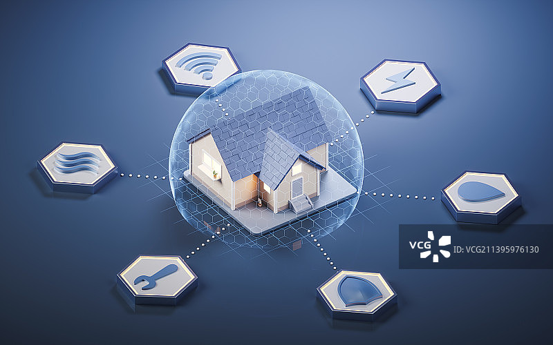 住房与物业管理服务概念3D渲染图片素材