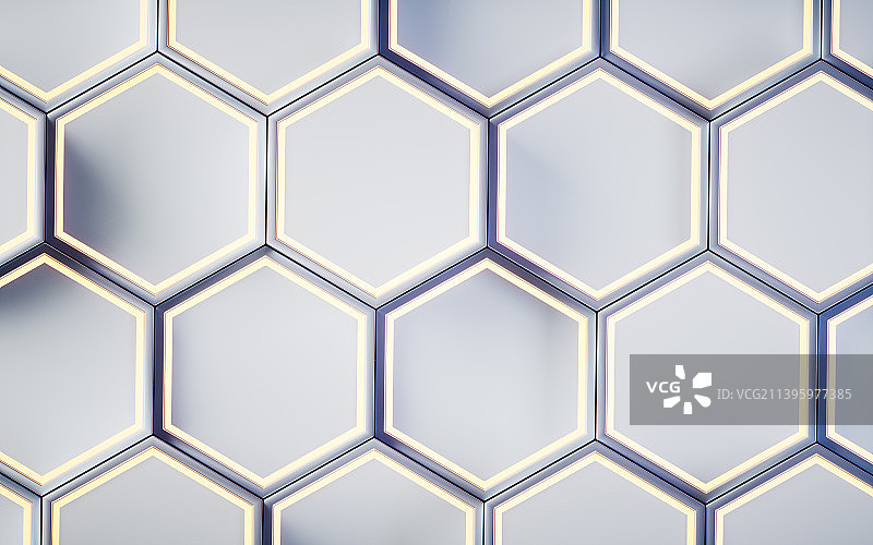 六边形金属材料背景3D渲染图片素材