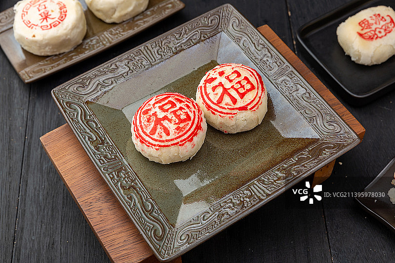 传统糕点小吃京八件:福字饼图片素材