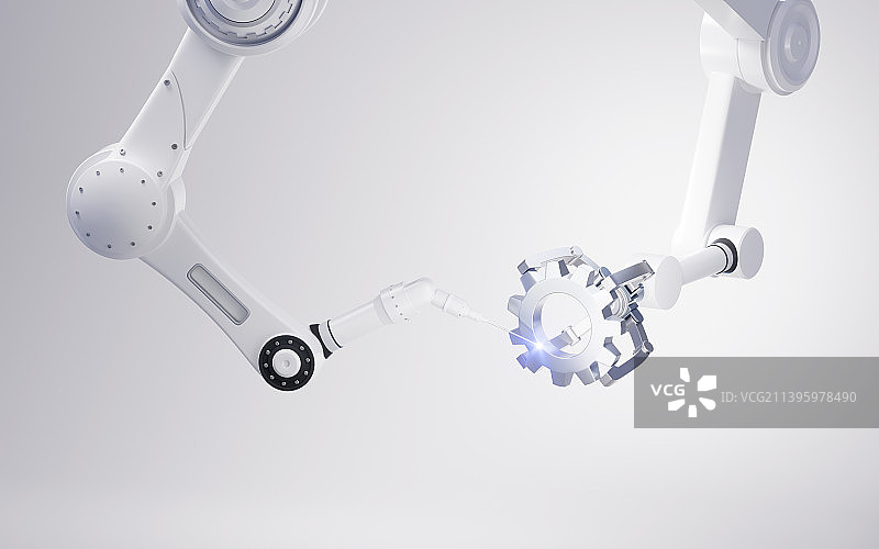 机械臂与智能制造概念3D渲染图片素材