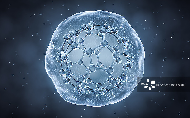 薄膜内的分子结构3D渲染图片素材