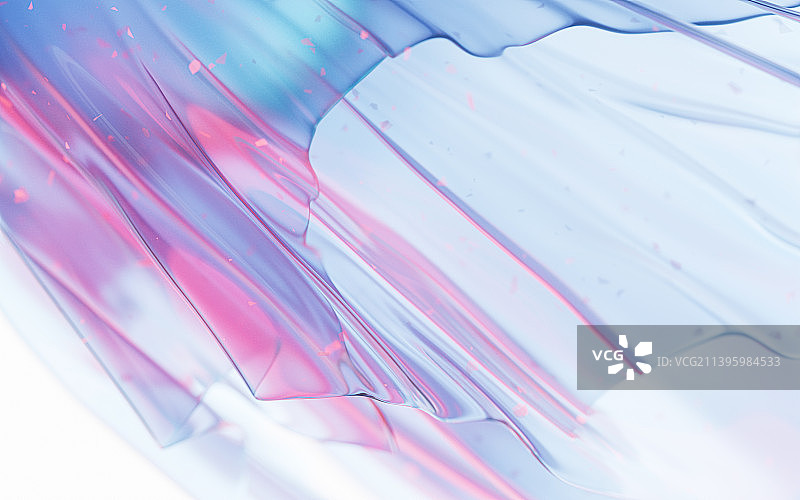 流动的透明彩色布料背景3D渲染图片素材