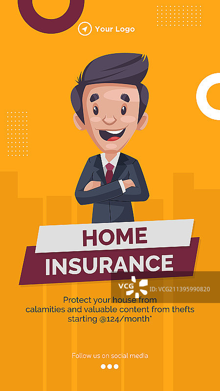 房屋保险宣传模板设计图片素材