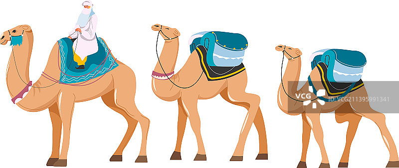 酋长骑骆驼沙漠旅行图片素材