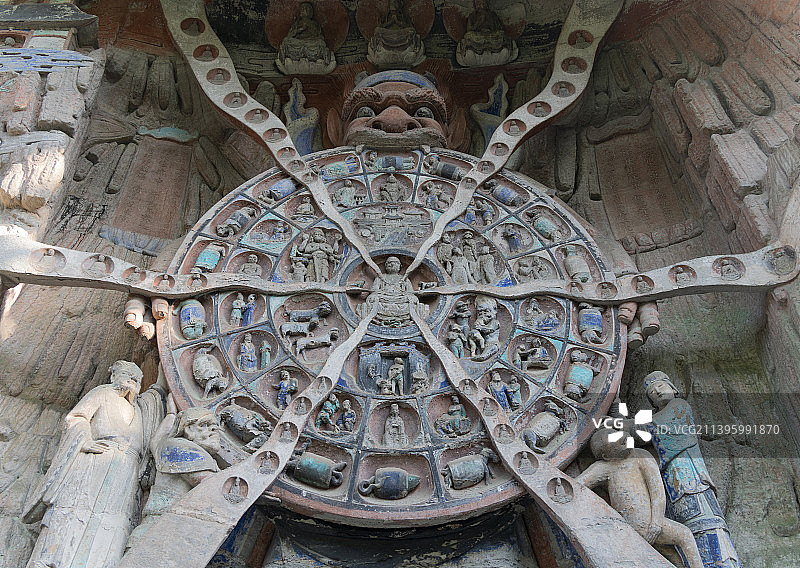 重庆大足宝顶山石刻六道轮回图图片素材