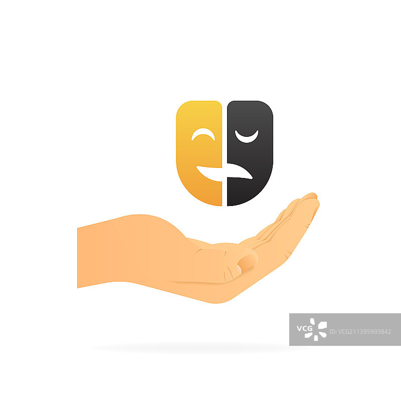 手持戏剧面具图片素材