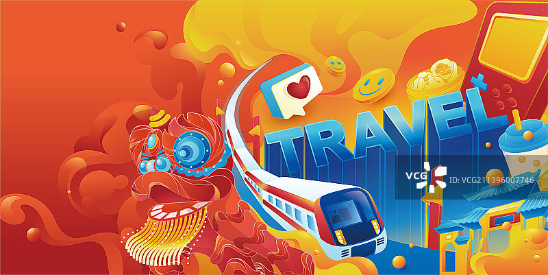 多彩的文化之旅插画图片素材