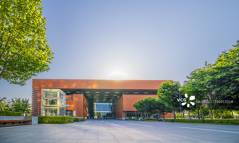 济宁文化中心博物馆晴天建筑风光图片素材