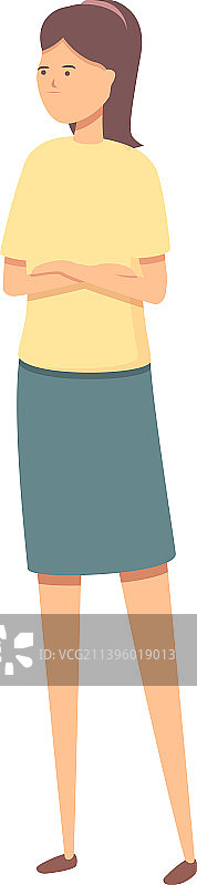 等待的女人图标卡通社交表情图片素材