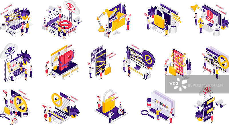 互联网审查2.5D素材图片素材