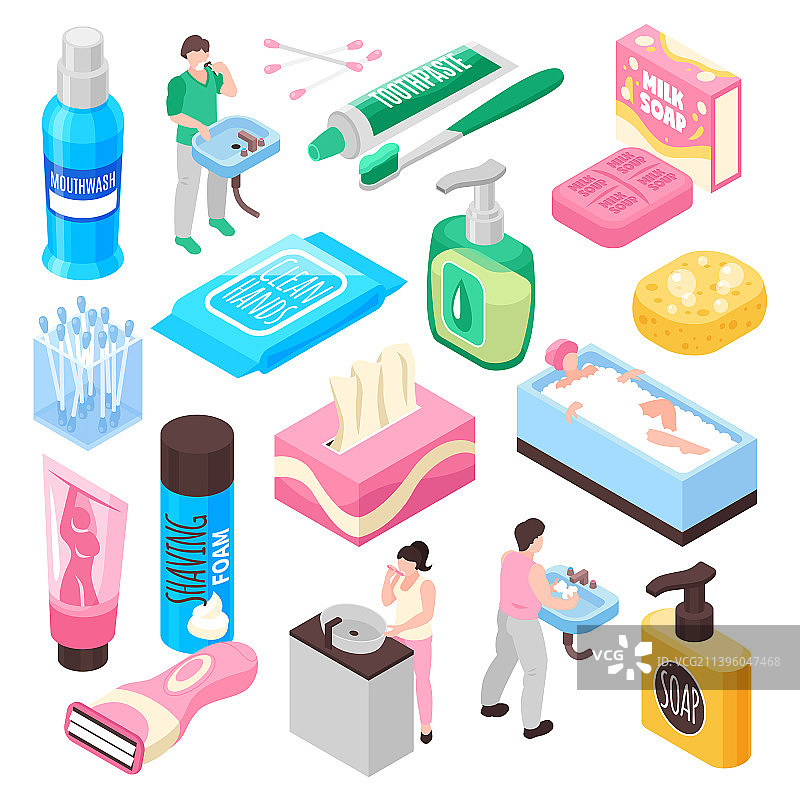 个人家庭卫生用品套装图片素材