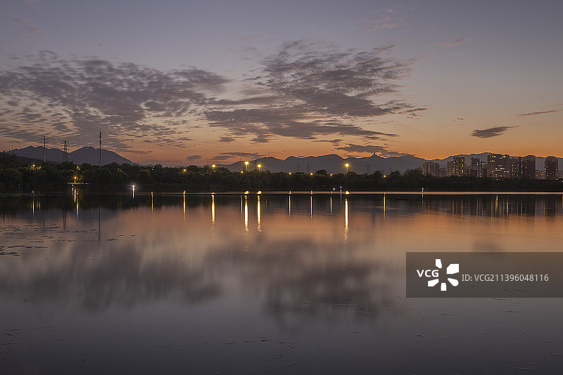 永定河夜色图片素材