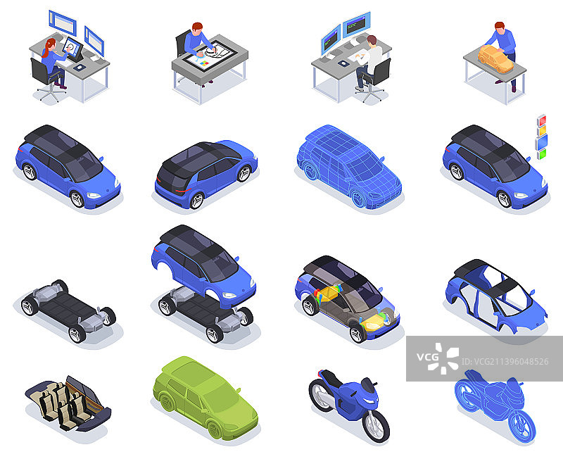 汽车设计师图标集图片素材